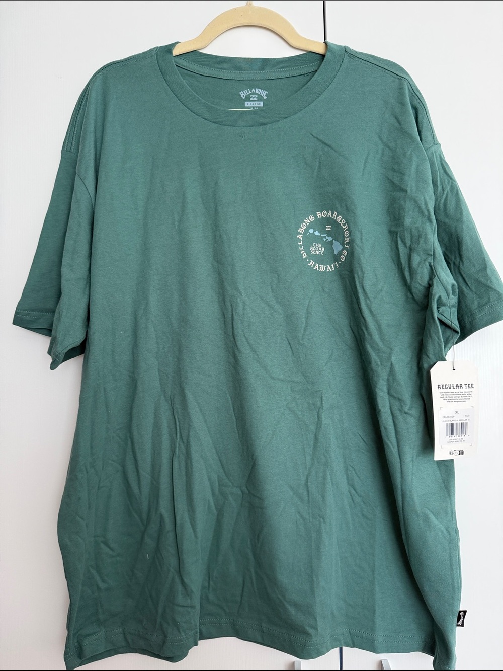Billabong Hawaii Board Short Graphic T-Shirt Teal Green Men’s XL NWT